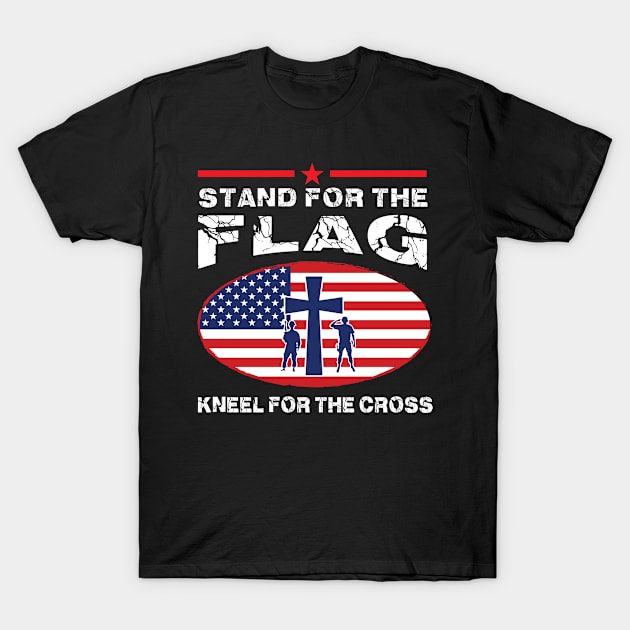 Stand for the Flag Kneel for the Cross T-Shirt by greenpickles